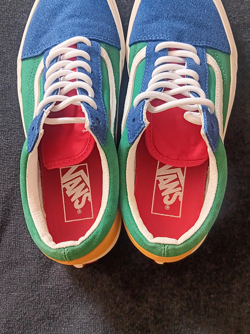 Vans Kids Low Top Sneakers in Blue, Green & Red